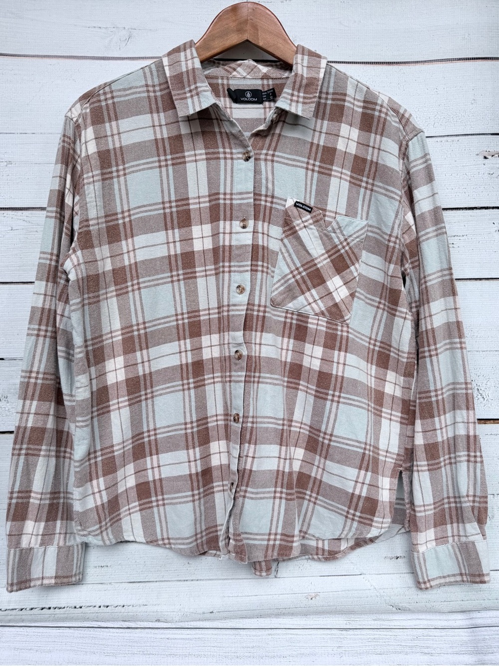 Volcom Plaid To Meet U Long Sleeve Button Down Flannel Shirt - Size S (4/6)